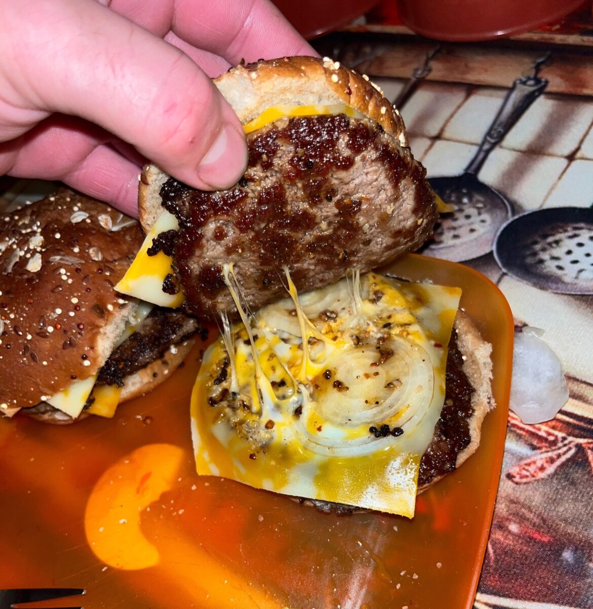 Did a double stacked onion Burger