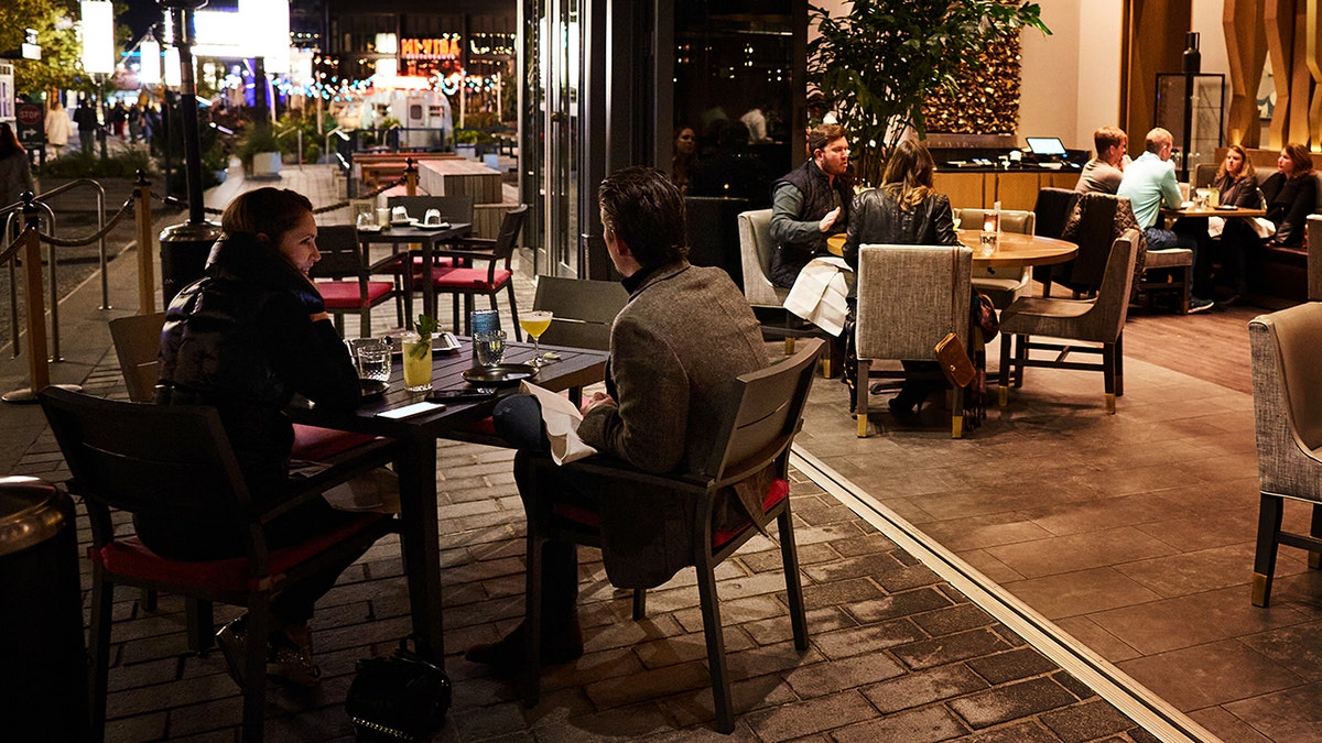 People dining outdoors in Washington, D.C.