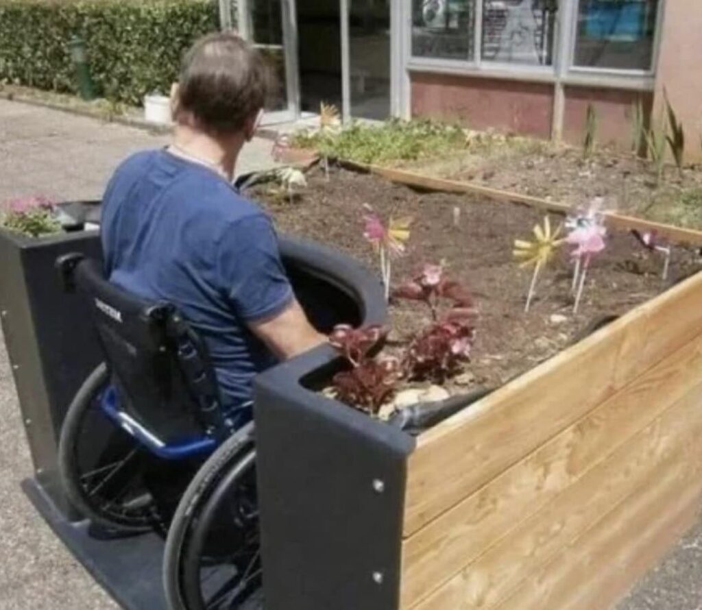 My brother John - built him thi raised bed so he can tend to it easier! 🧄🍎🧅