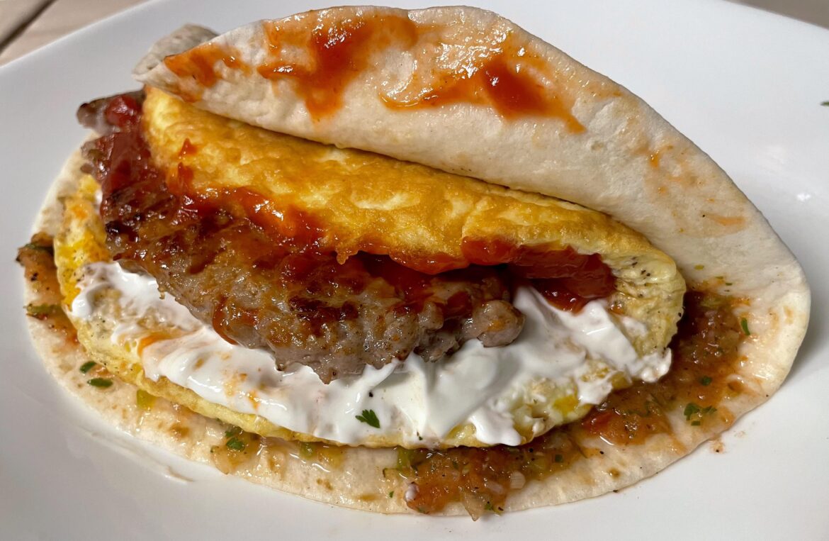 My gringo breakfast taco.