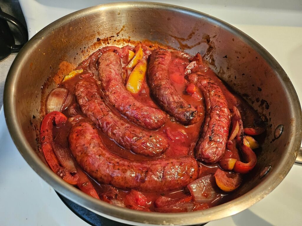 Sausage and peppers with spaghetti squash