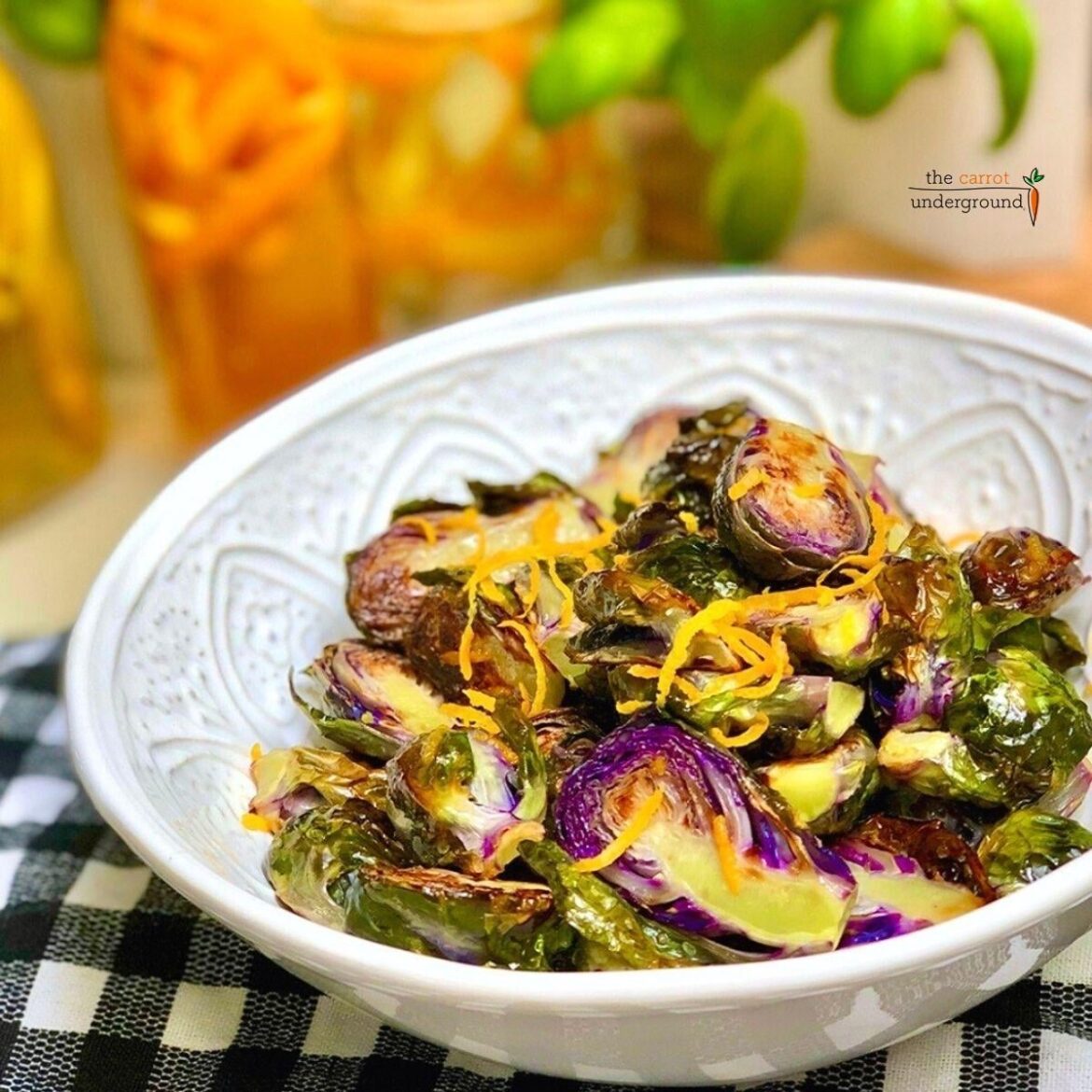 Orange Balsamic Roasted Brussels Sprouts 🌱 a delish vegan side dish