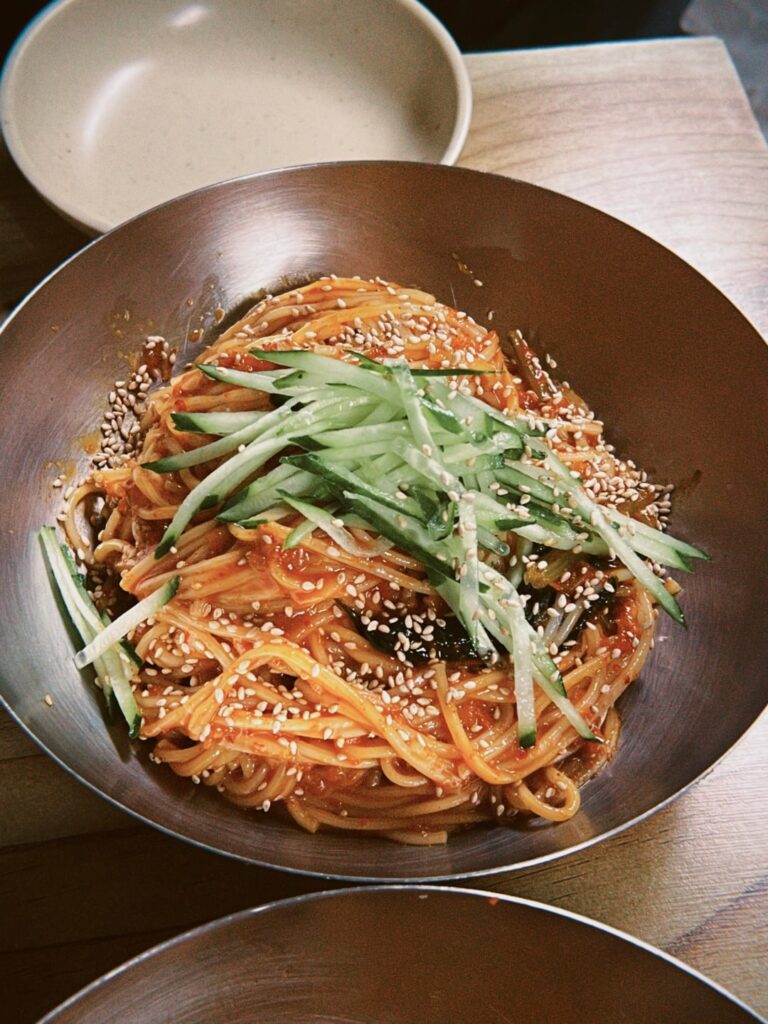 Bibim-guksu, Anchovy Noodles, and Gyeran-mari