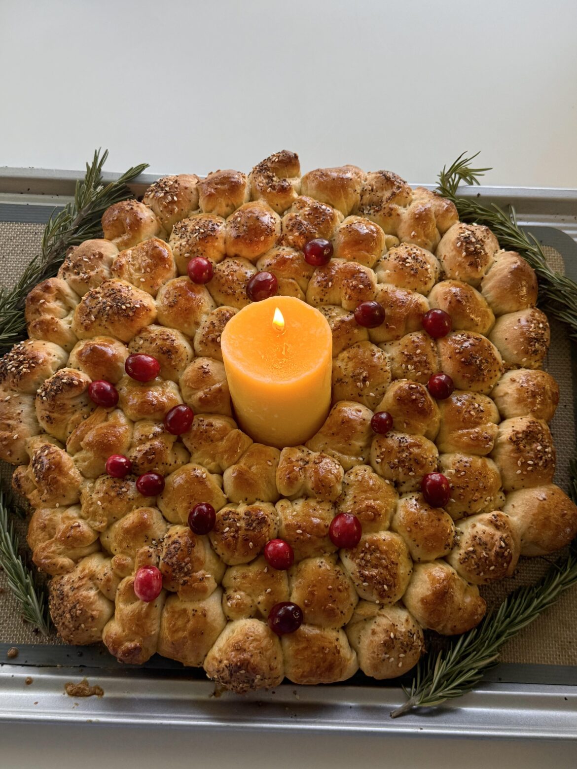 Challah pullapart loaf with edible butter candle