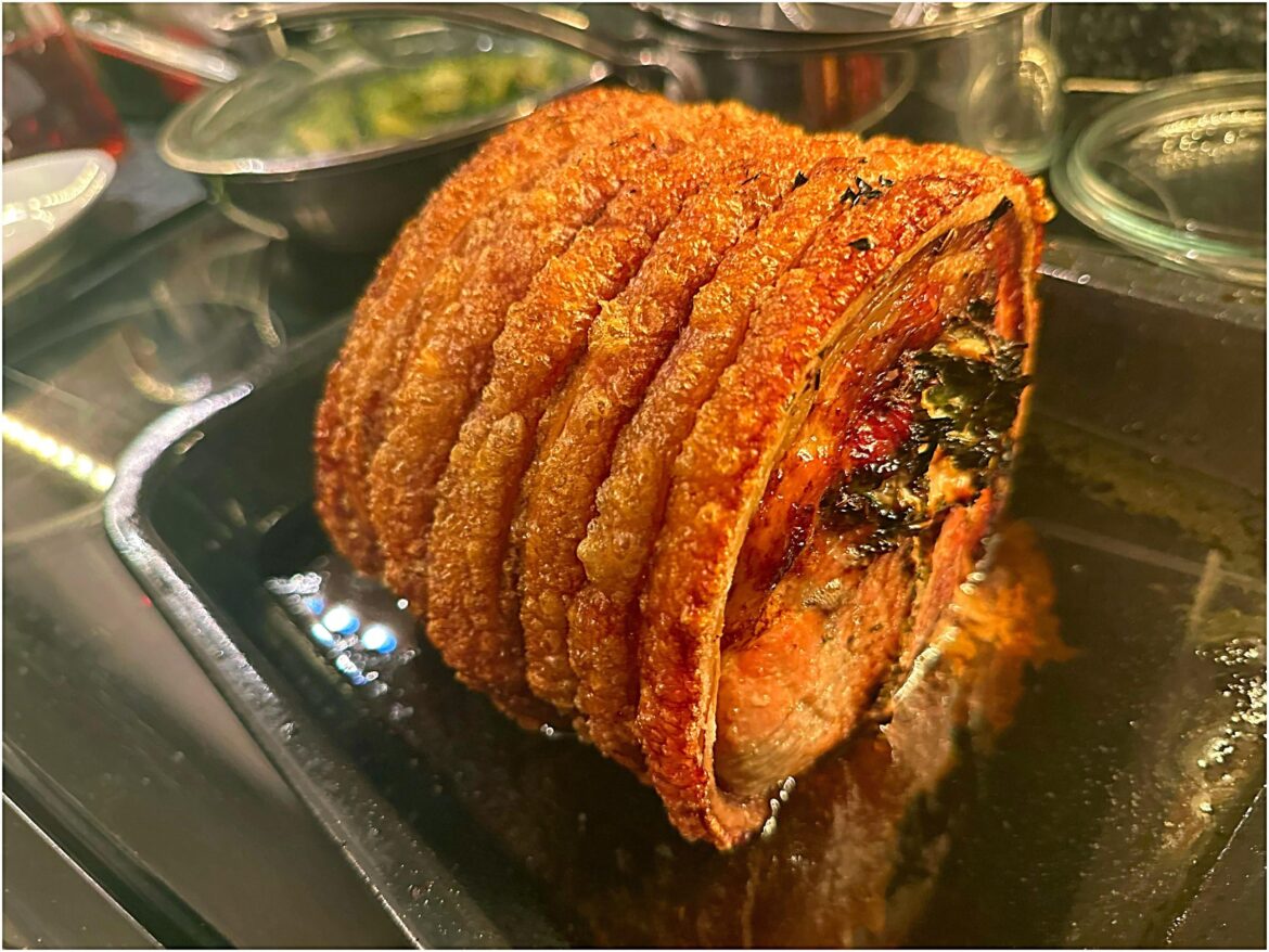 The crackling on this porchetta….