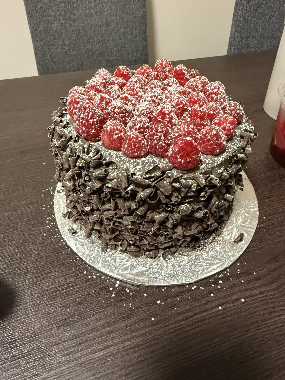 k so basically I am the worst baker of all time but I made a dark chocolate raspberry cake and was a little excited