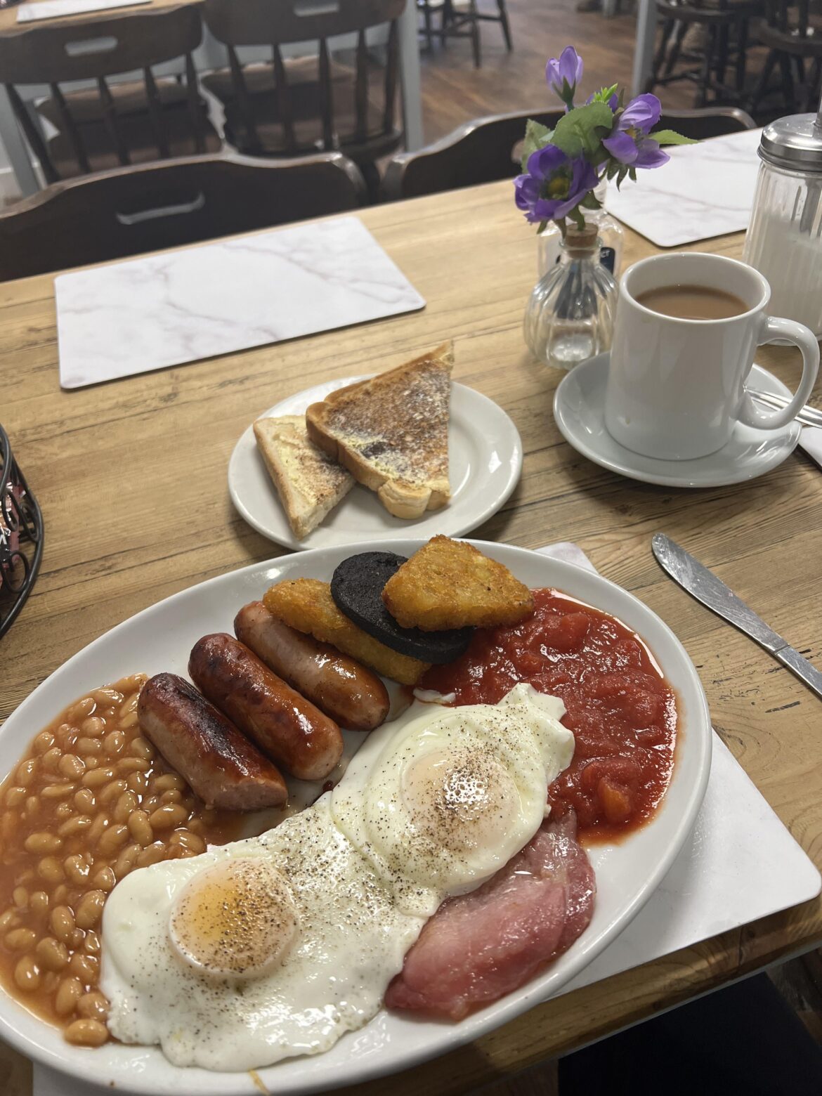 Local greasy spoon, £10.00