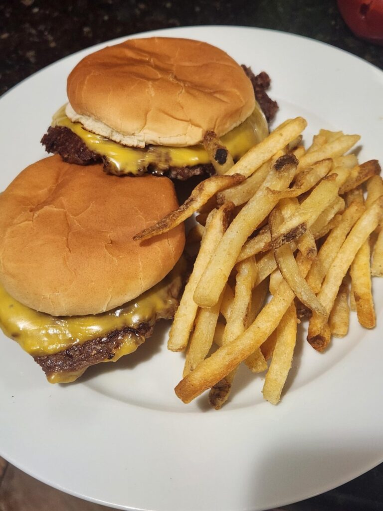 Homemade smash burgers