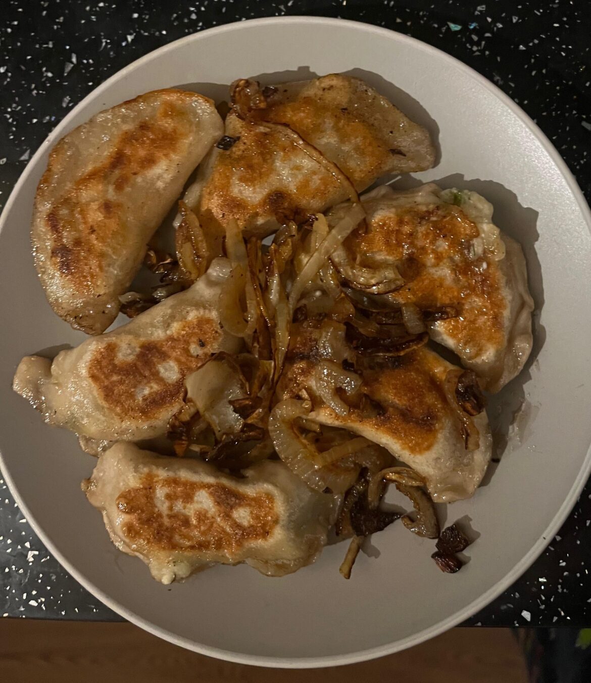 Pierogi potatoes and cheese!! Last of my frozen batch I made earlier this year.