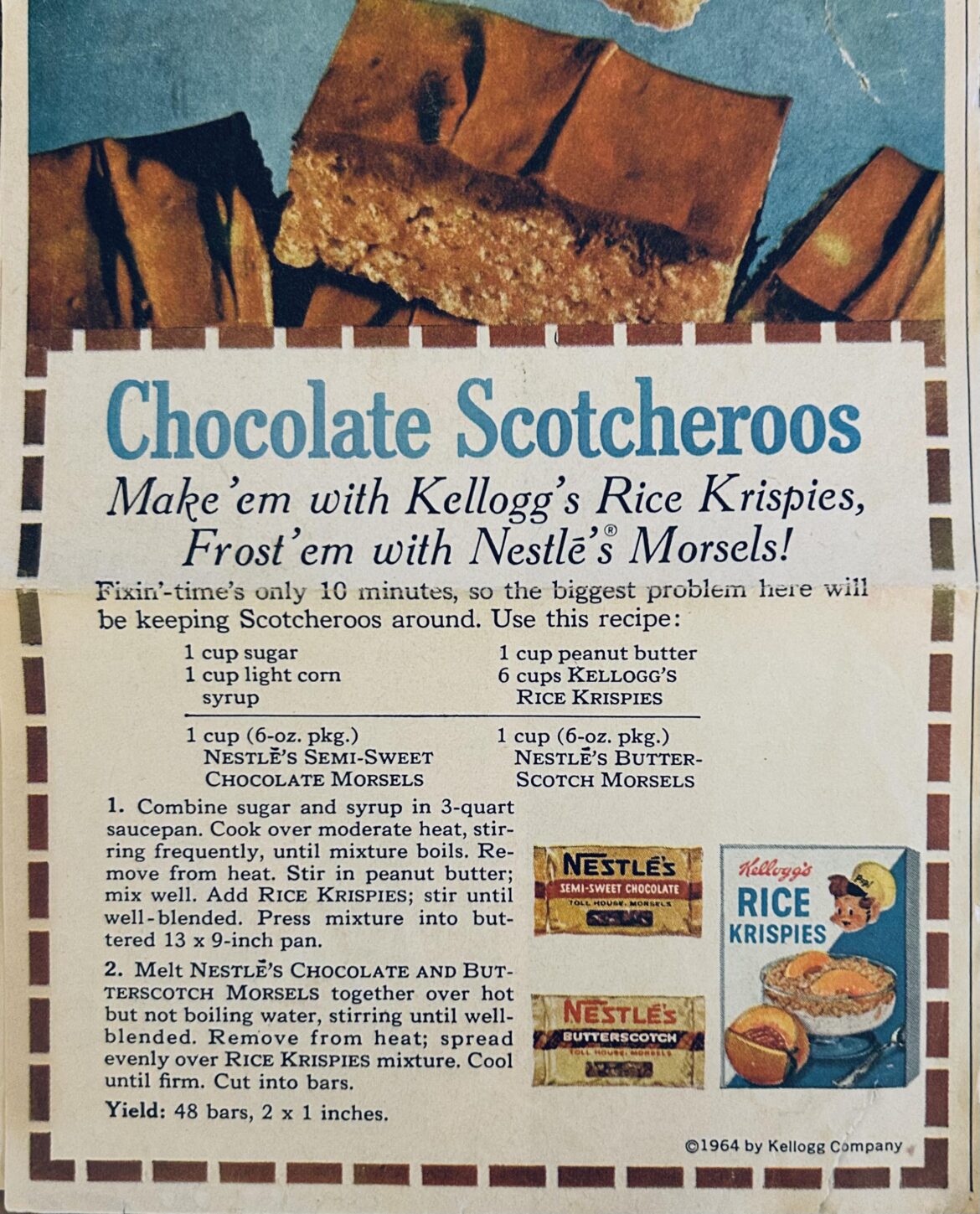 Chocolate Scotcheroos 1964