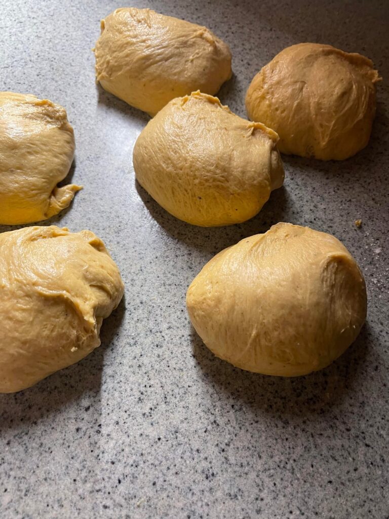 Behind making brioche, with pumpkin!