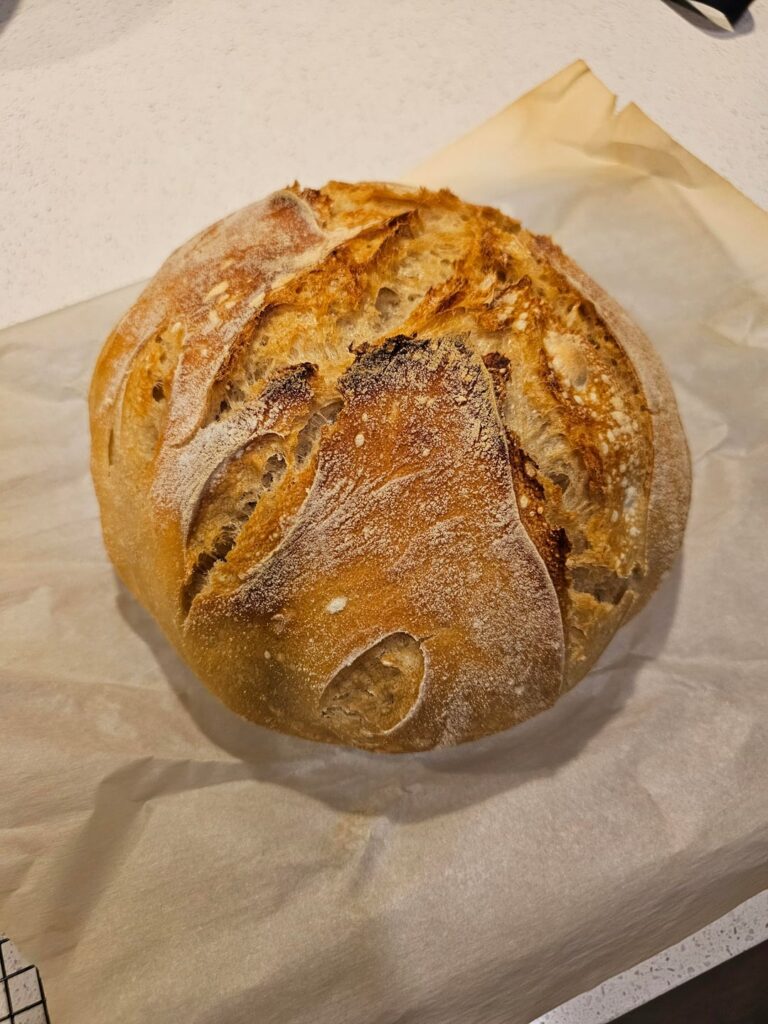 My first loaf. I was so nervous and overwhelmed with everything online. So happy!
