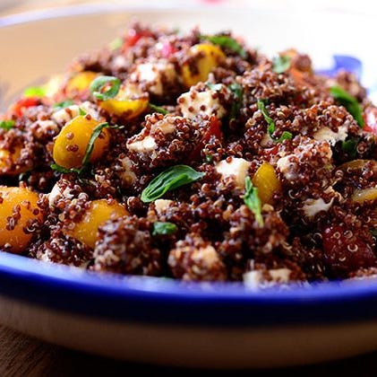 quinoa recipes quinoa with tomato, basil, and mozzarella