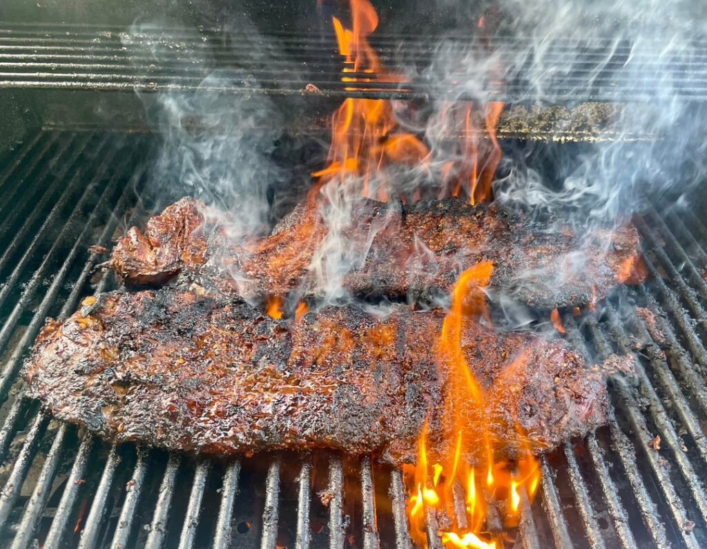 Carne Asada supervised by dog