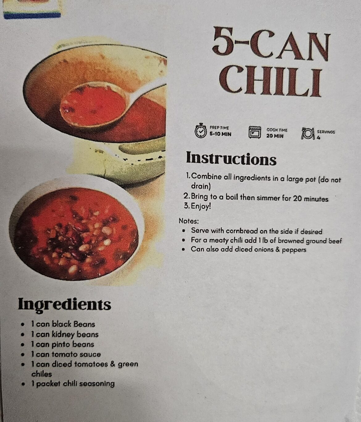 5 can chili 5 can chili