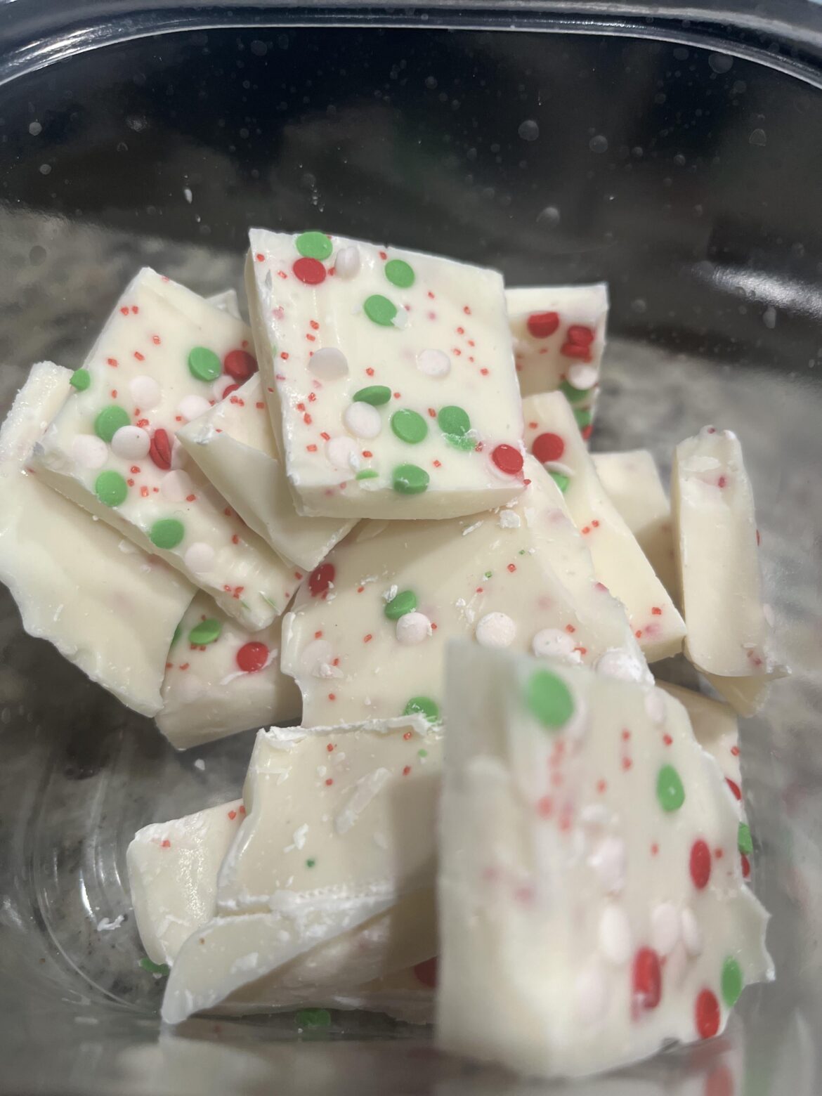 Christmas bark. Trial run for taste testing.