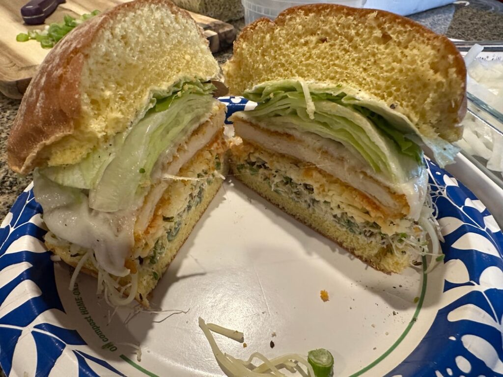 Breaded chicken patty sandwich