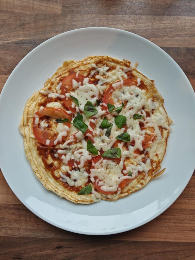 A simple Mozzarella and tomato omelette. Delicious