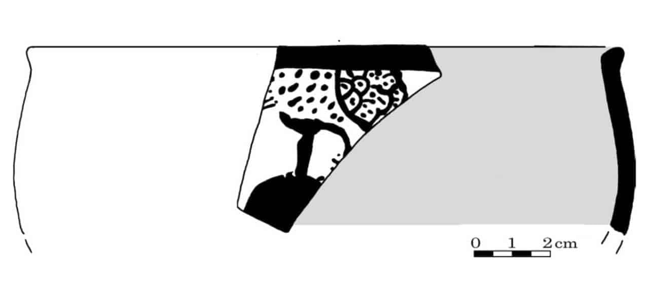 Ritual scene on the kylix fragment