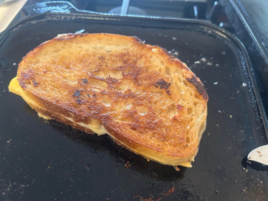 I usually don’t have grilled cheese. How’s it look?