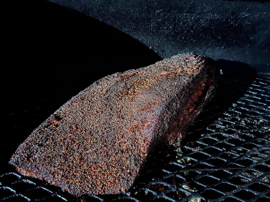 13 pound brisket smoked at 250° for 14 hours using mesquite. Once again, no leftovers!