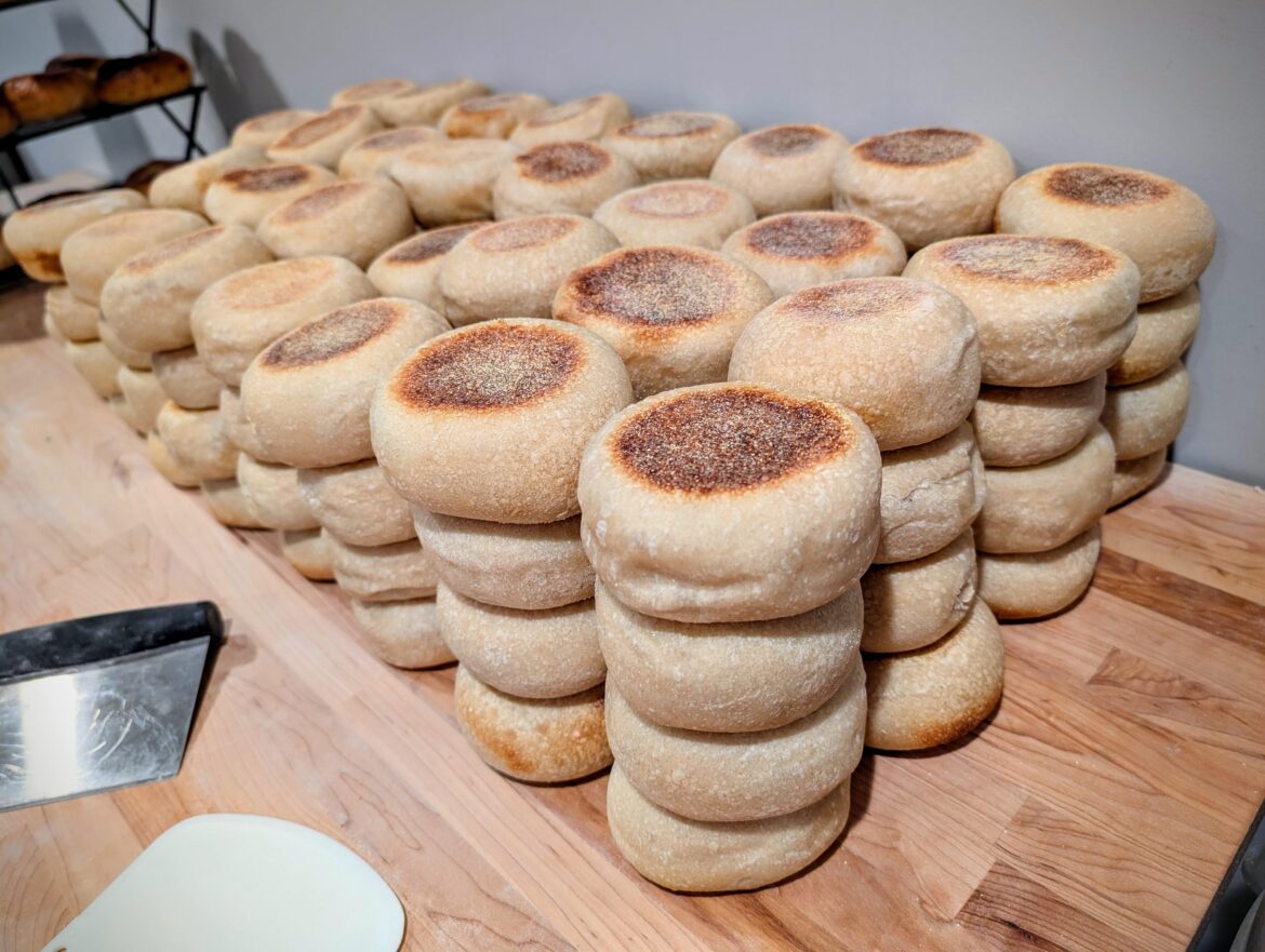 Made a few English muffins
