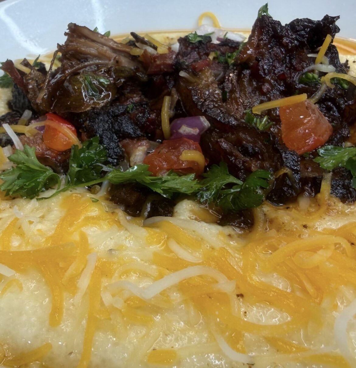 Brisket and Cheesy Grits