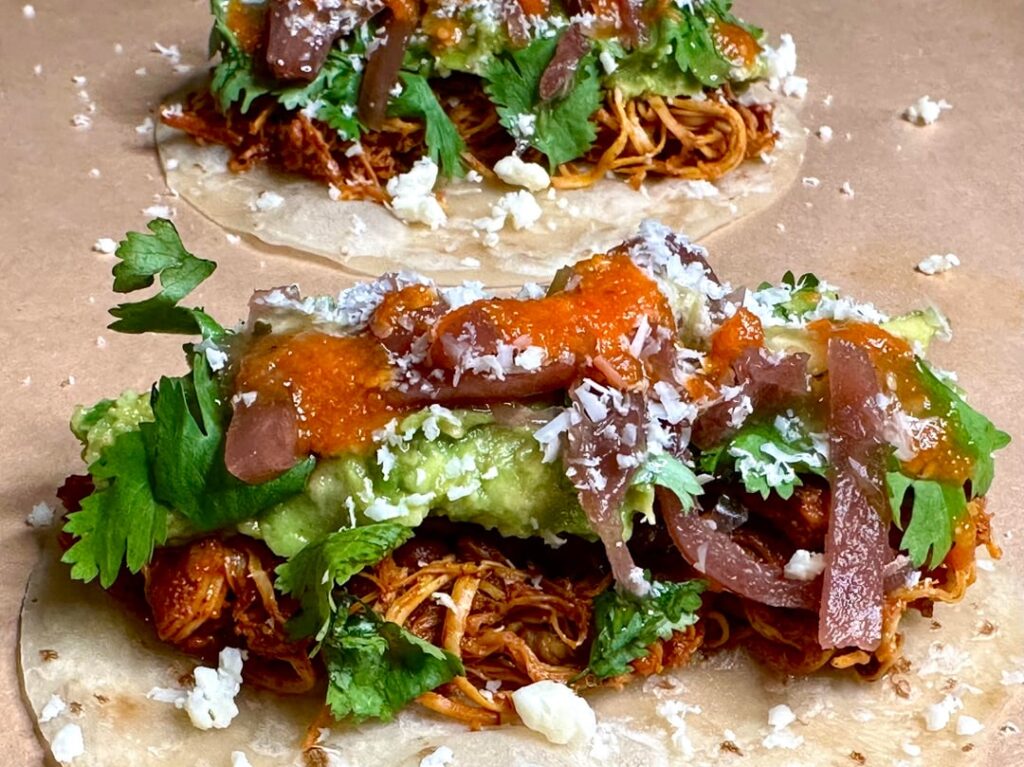 Homemade pollo Pibil tacos