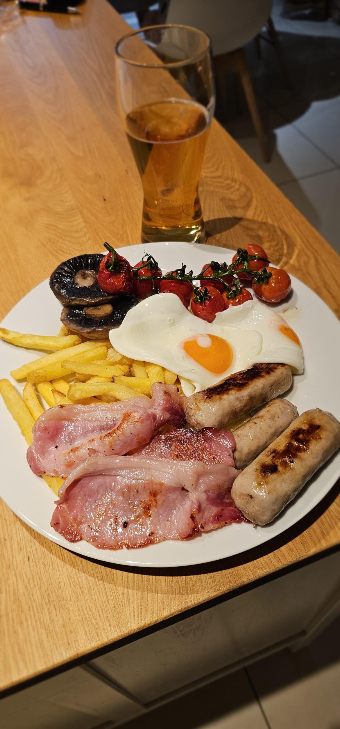 Home made for dinner with a nice cold beer - first time, but won't be the last