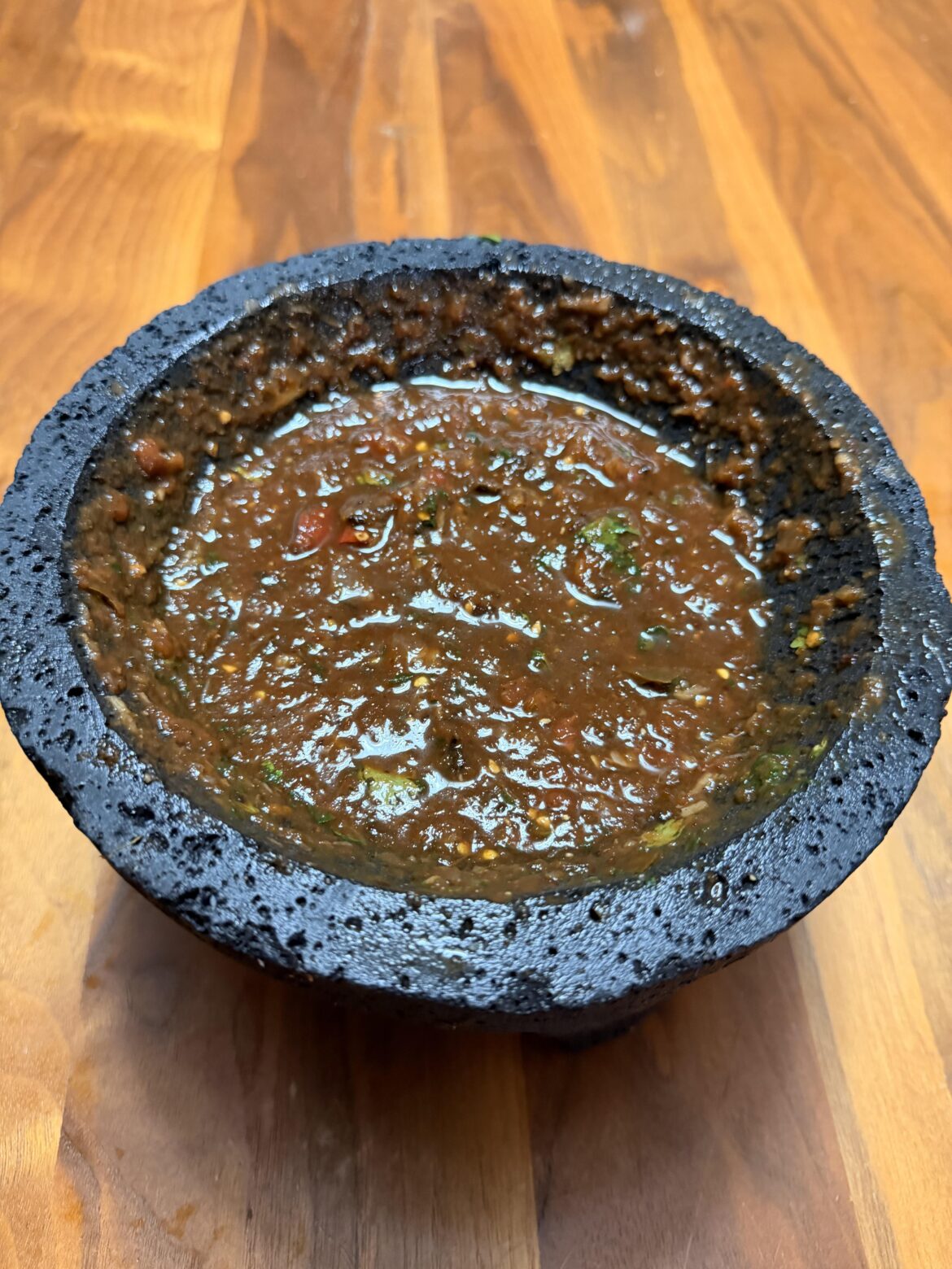 First salsa in my first molcajete.