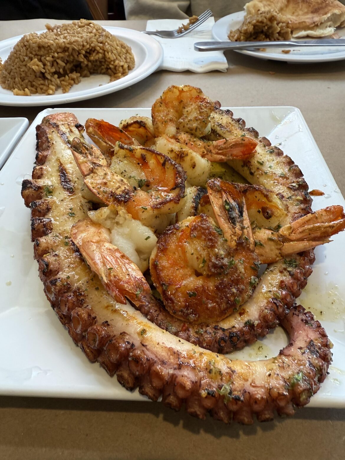 [i ate] octopus and shrimp at an Egyptian restaurant in NYC