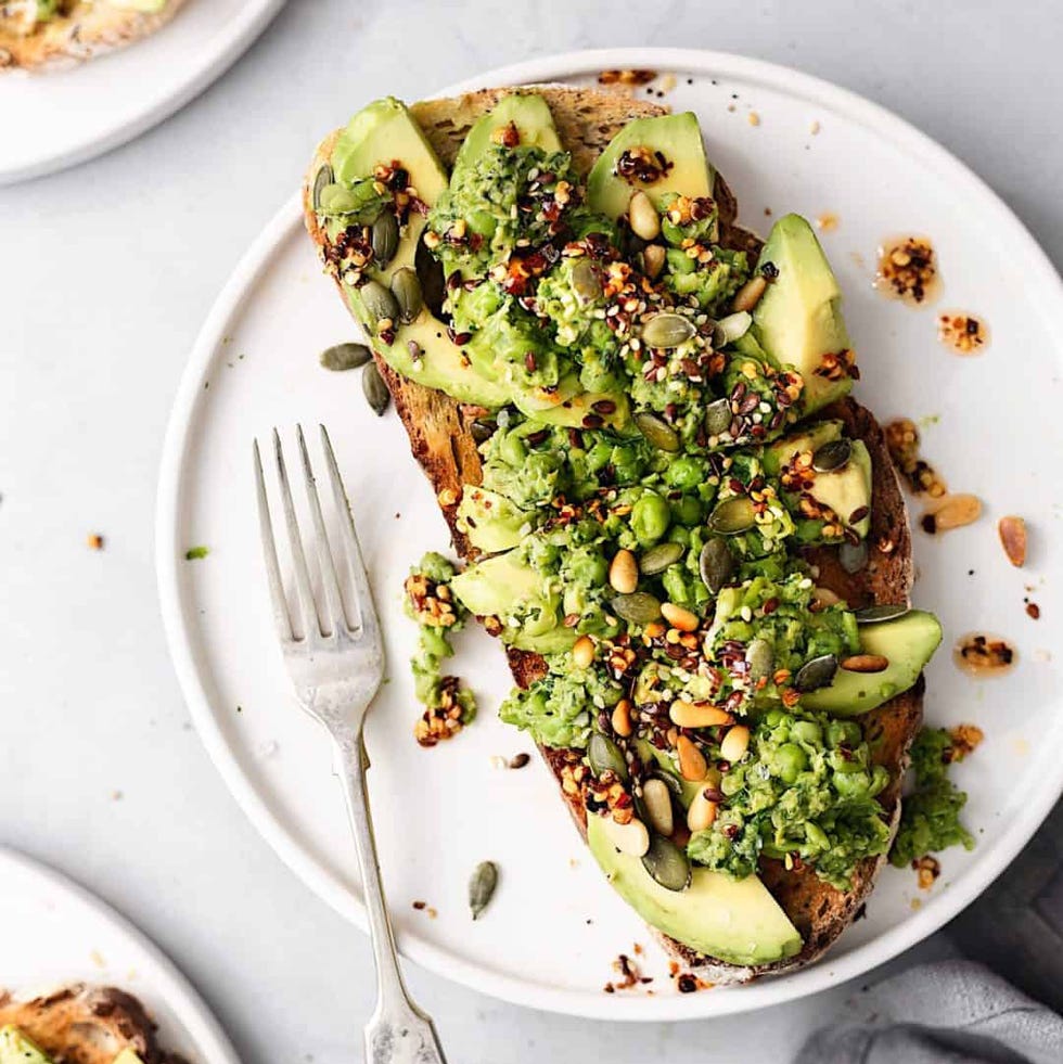 smashed pea and avocado toast