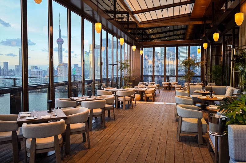 Spago Shanghai by Wolfgang Puck, iconic restaurant on the Bund with great views.
