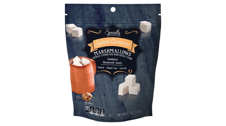 A bag of Aldi's salted caramel marshmallows