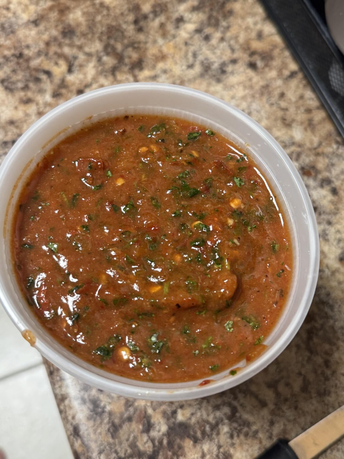Fresh fire roasted jalapeño and guajillo salsa…