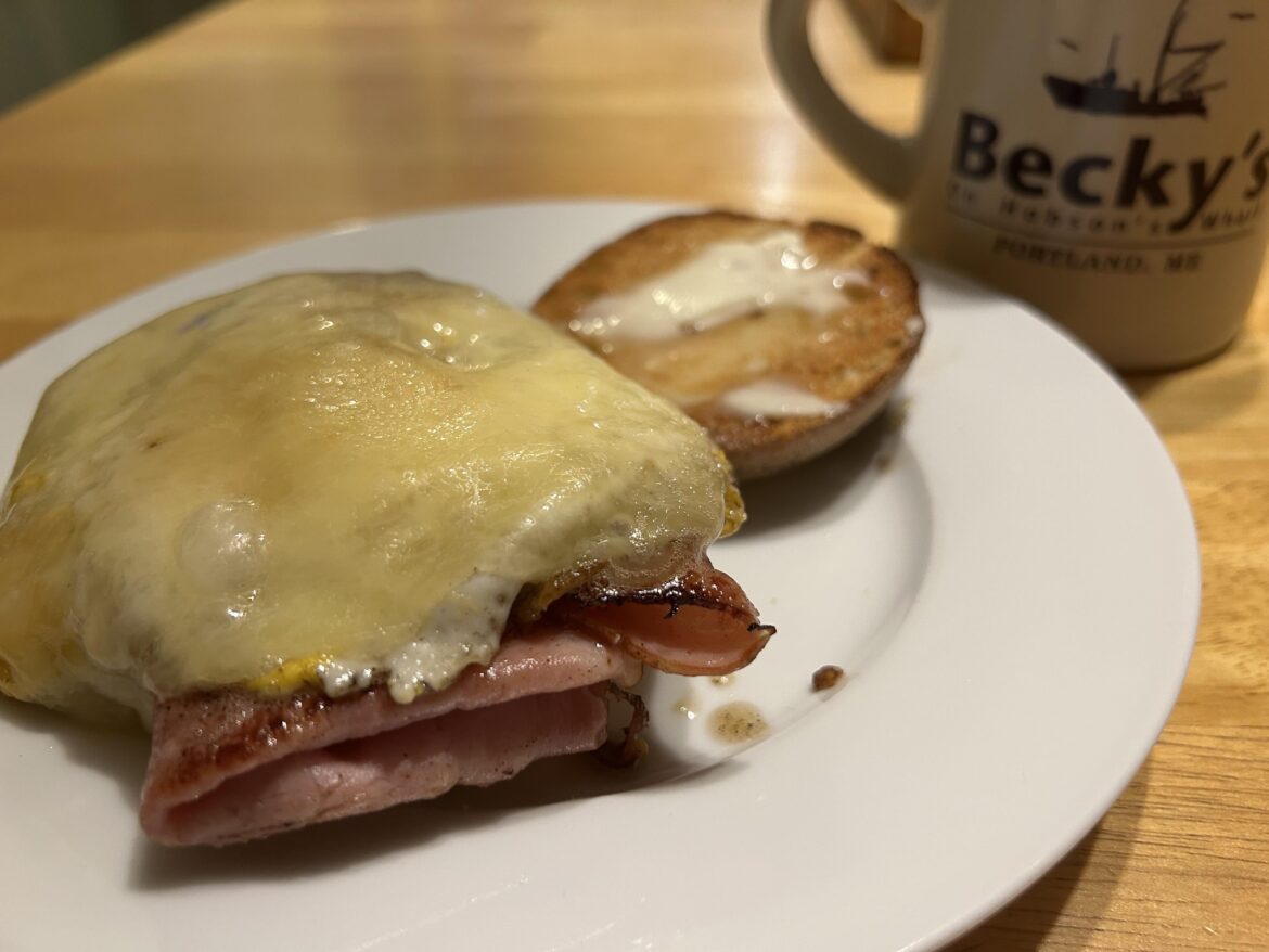Smoky ham, egg, and local cheddar