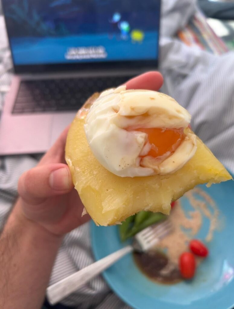 steamed potato with steamed egg