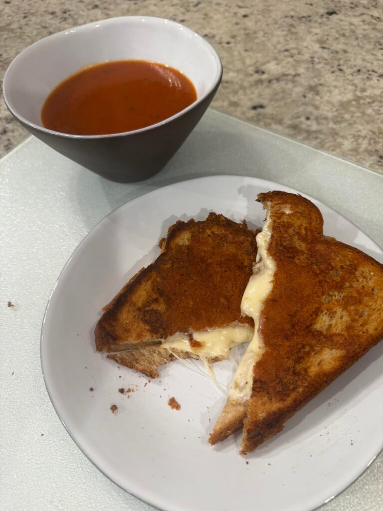 Another Grilled Cheese Attempt w/ Tomato Basil Soup
