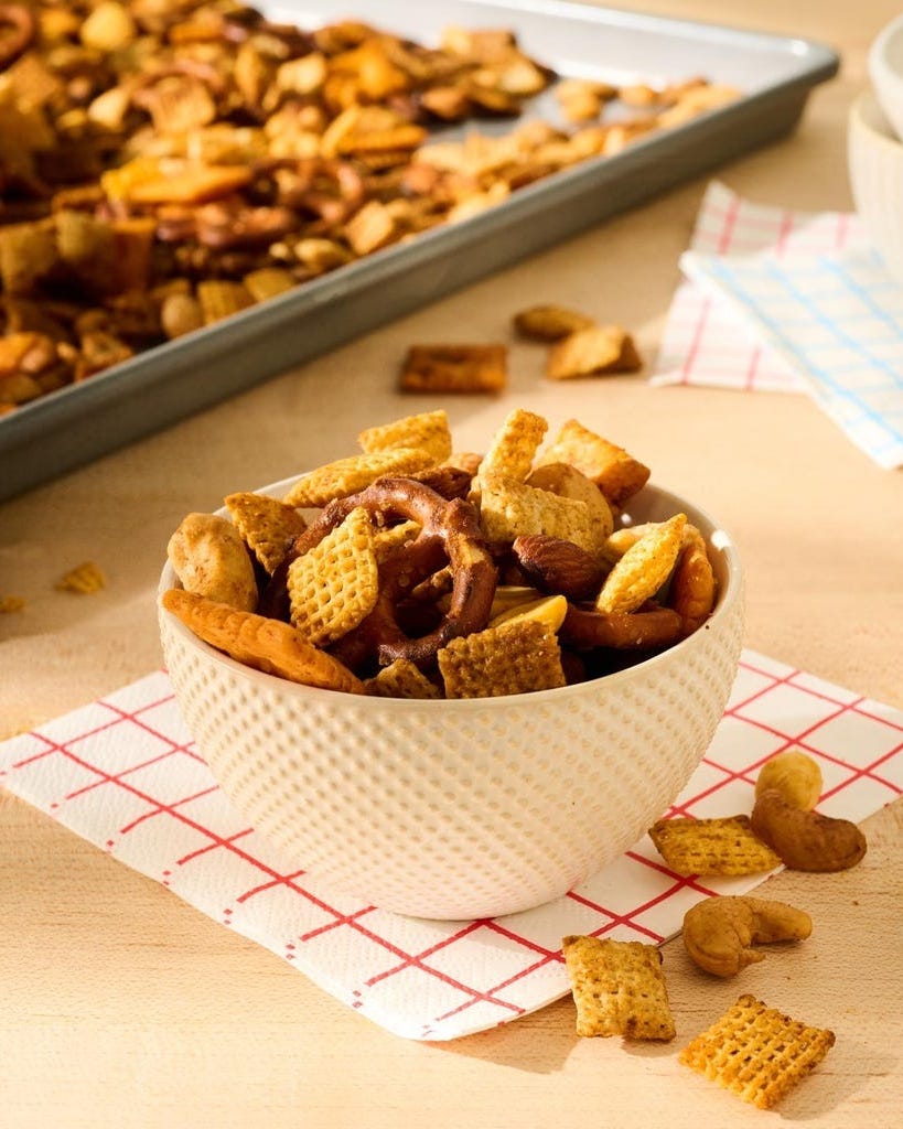 tailgate appetizers spicy chex mix