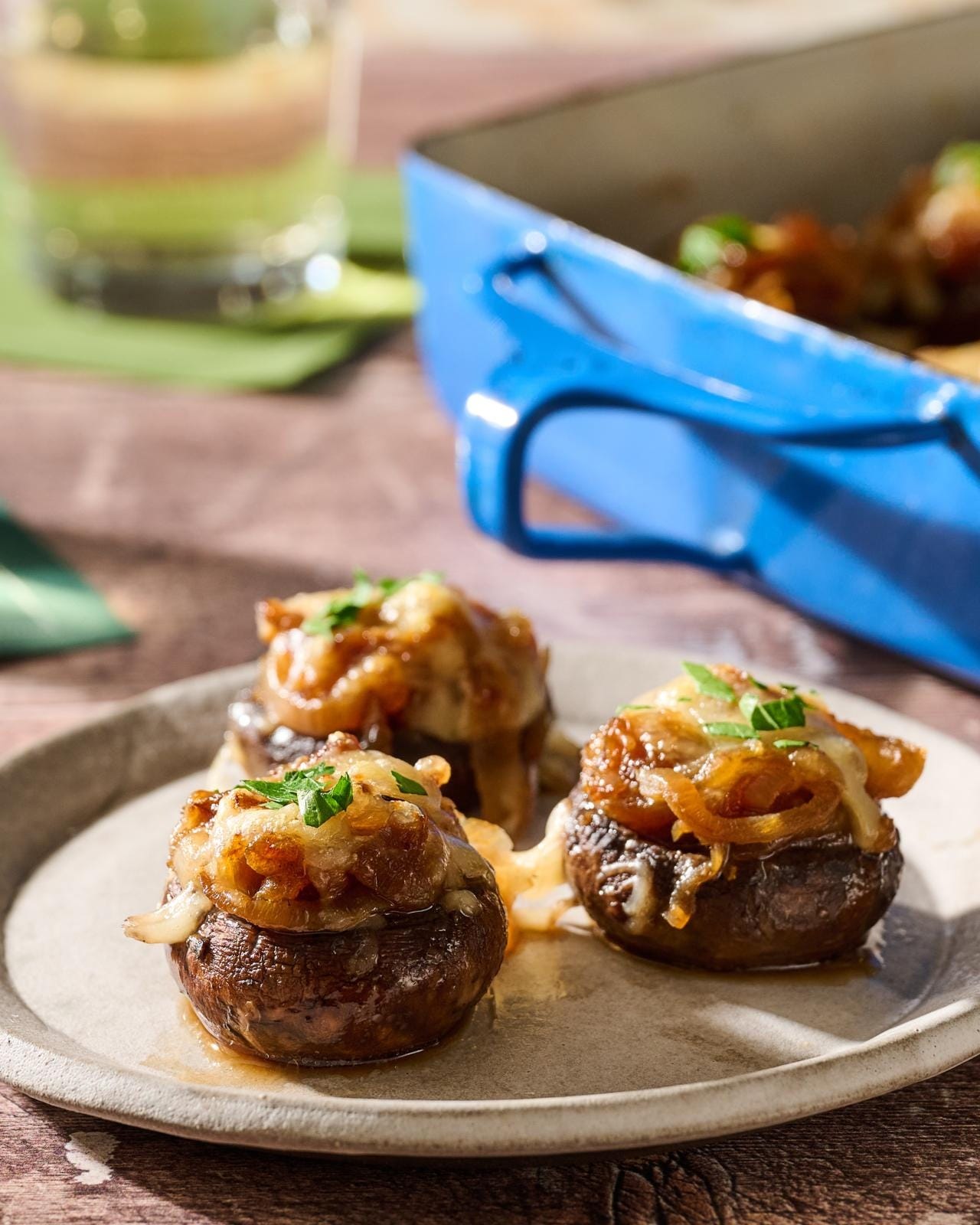 thanksgiving appetizers french onion soup stuffed mushrooms