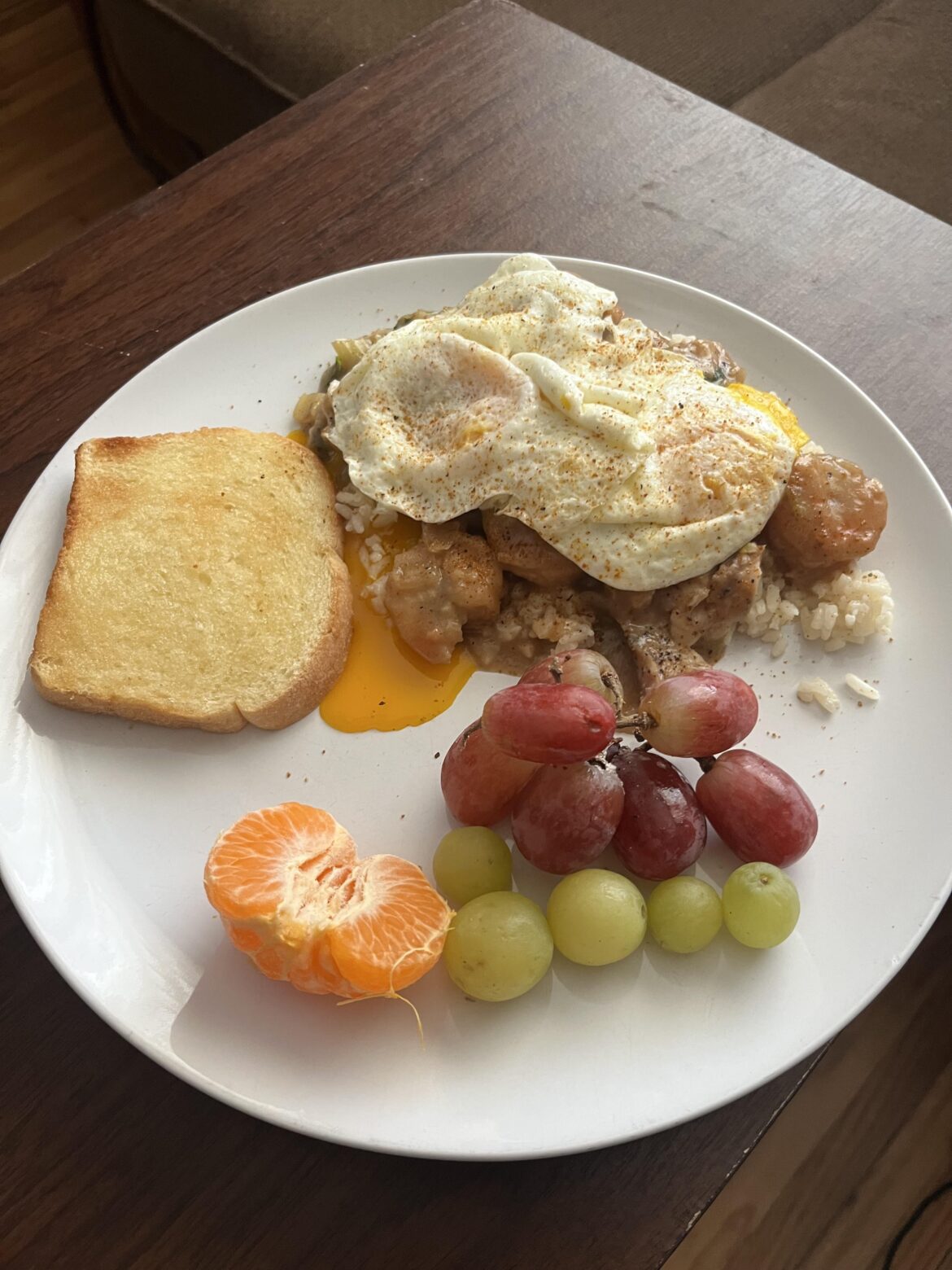 How about Shrimp Etouffee with an egg on it