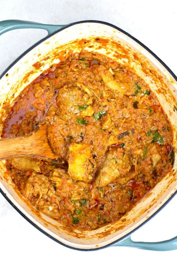 pot of leftover turkey curry