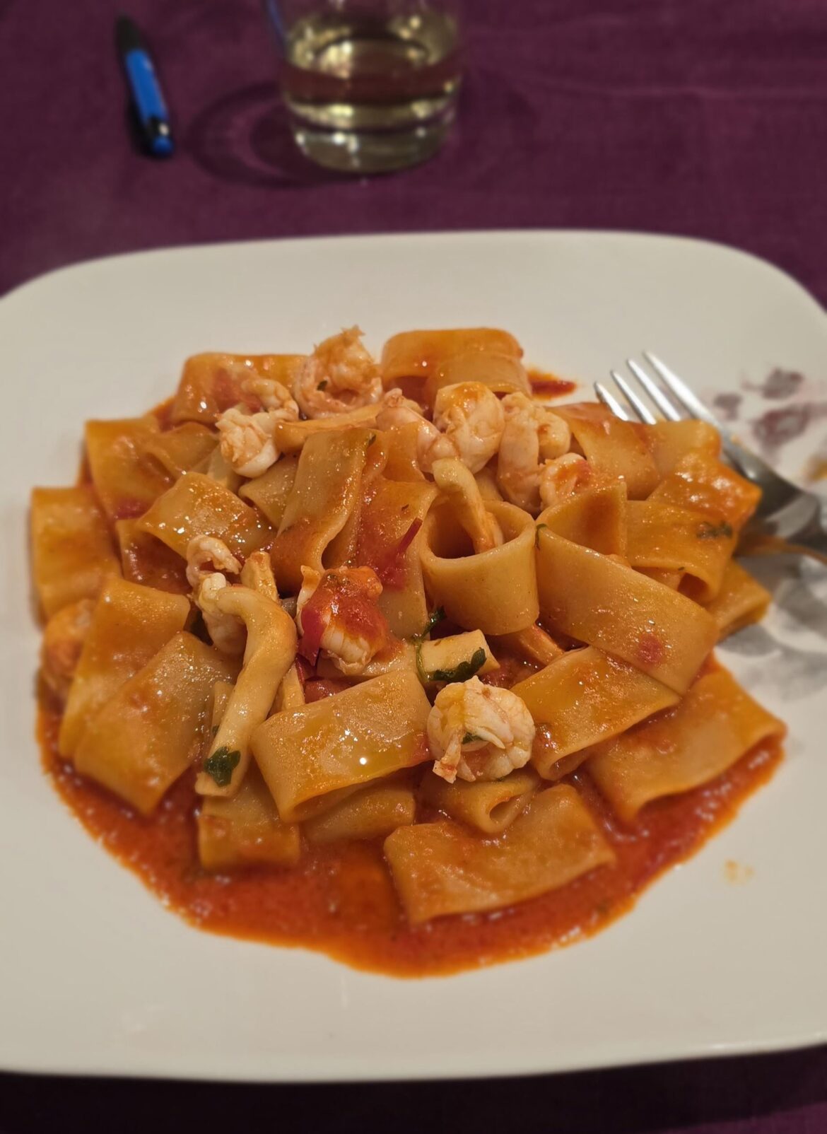 Calamarata con gamberi e seppia