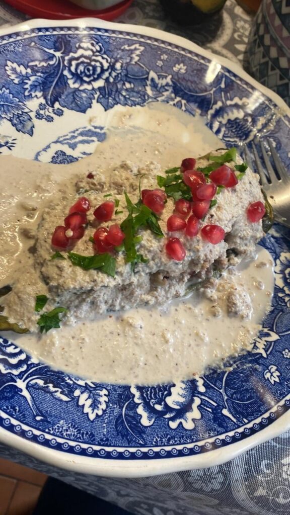 Homemade chile en Nogada, not cooked by me