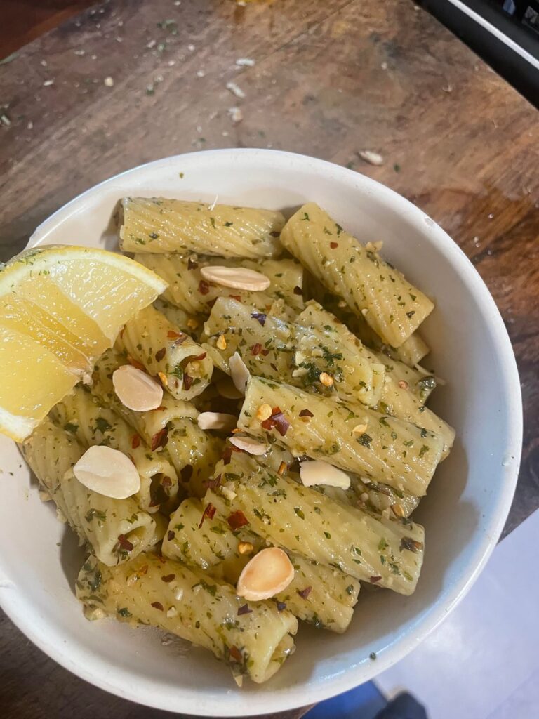 First attempt at my walnut pasta inspired idea for Almond Galangal Pasta First attempt at my walnut pasta inspired idea for Almond Galangal Pasta