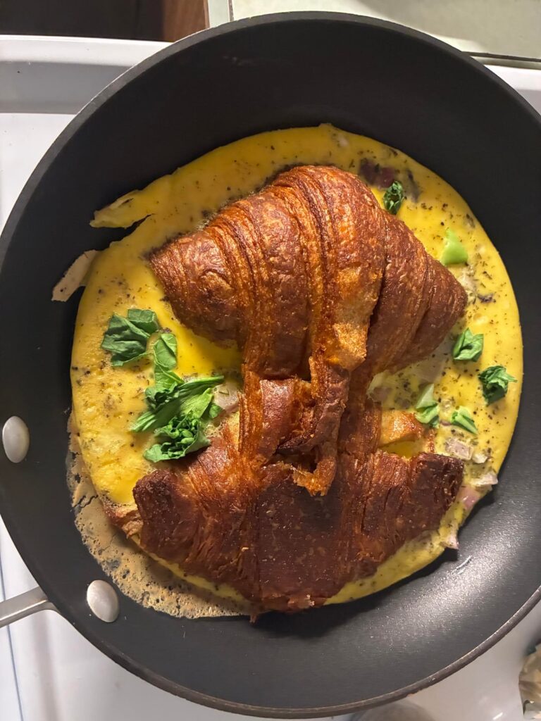 Egg and Cheese on a Sourdough Croissant