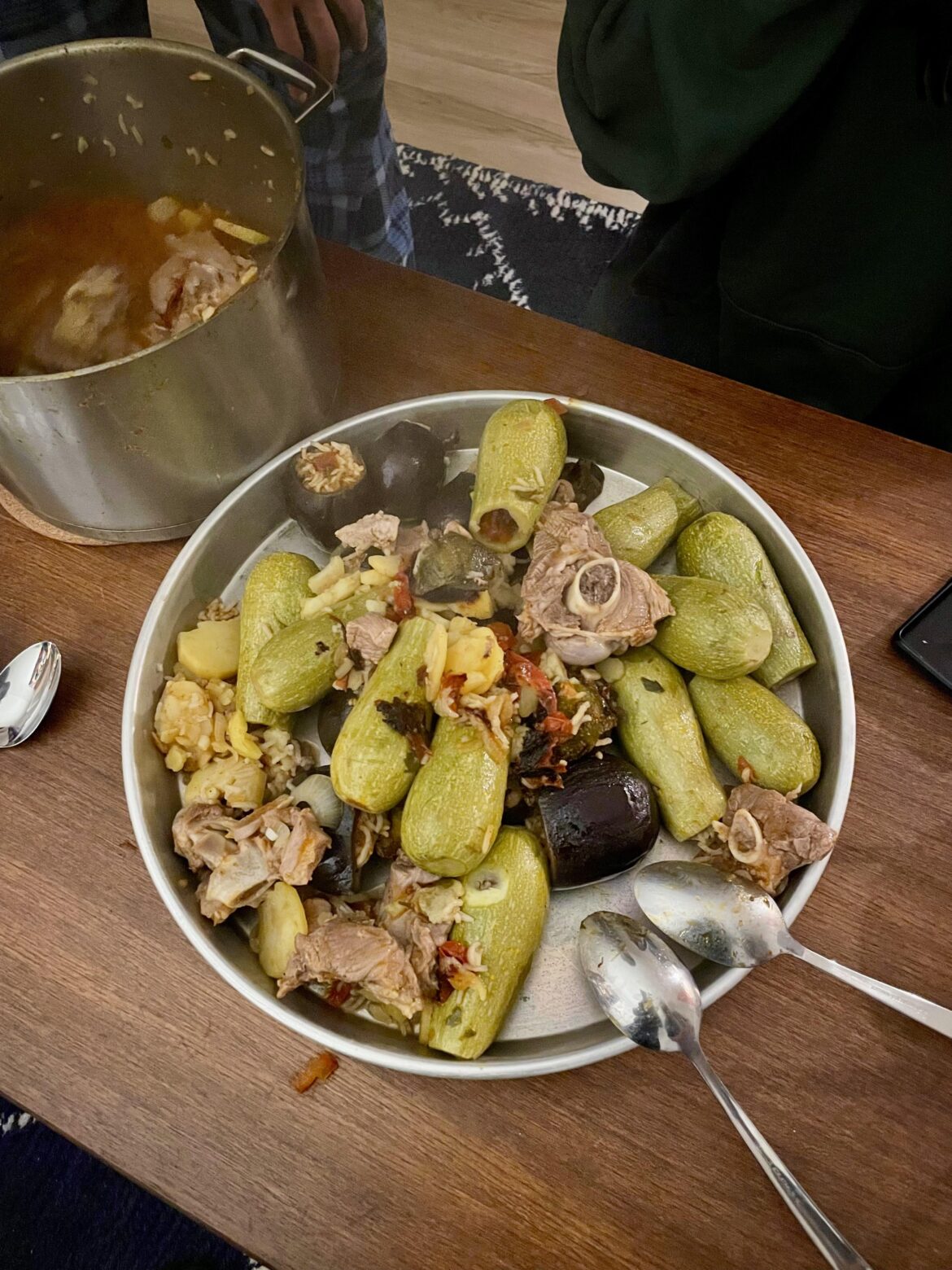 Stuffed vegetables with lamb and potatoes