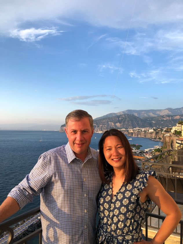 Greg Bettinelli and his wife in Sorrento, Italy, in June 2019.