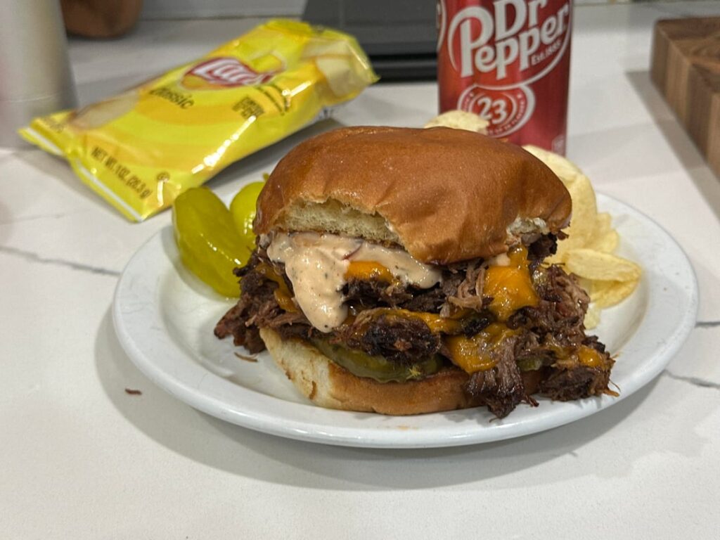 the stars aligned and i had leftover pot roast AND pulled pork. then something magical happened.