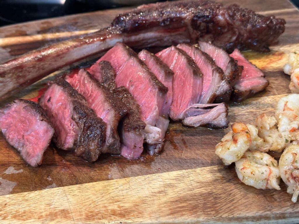Reverse seared Tomahawk